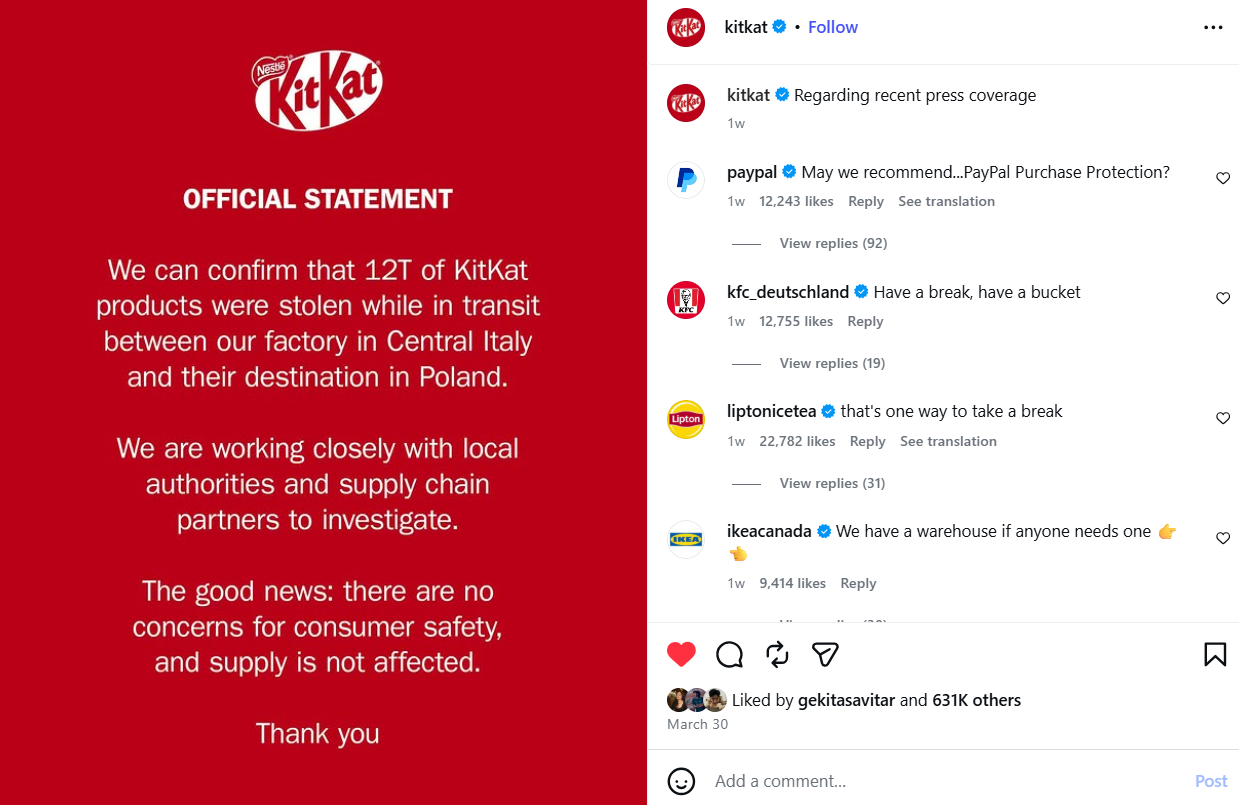 Kitkat Stolen Official Statement UGC User Generated Content Strategi Marketing Digital Marketing Agency Bali Marketing Agency Bali Reaktan Asia Digital