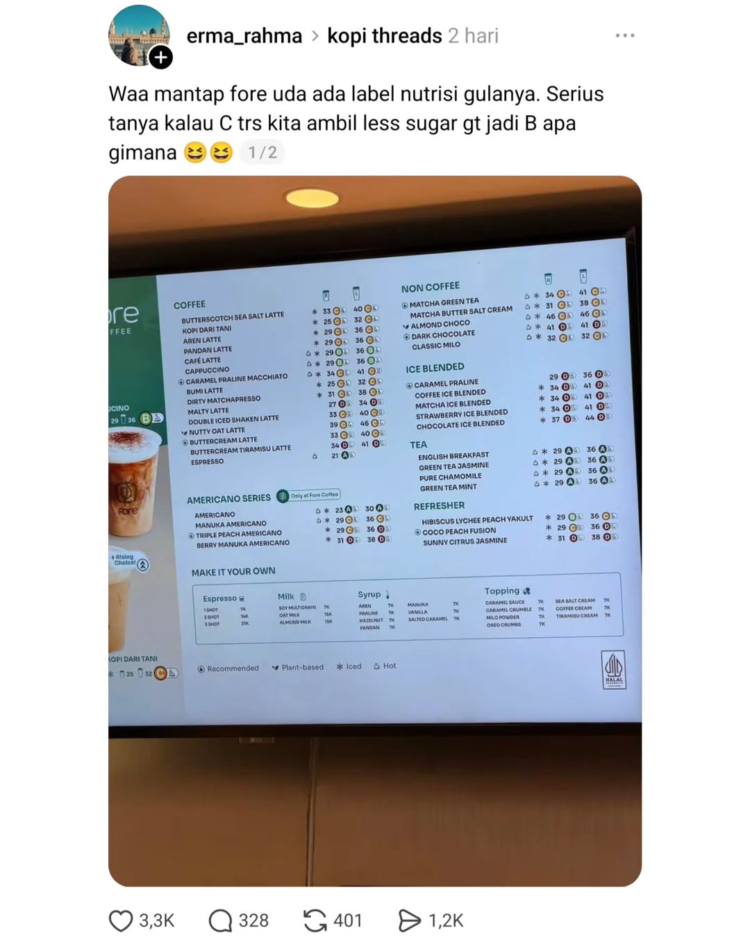 Fore Coffee dengan Label Nutrisi kini menjadi strategi marketing dengan target Gen Z dimana ini menjadi insight bagi Marketing Agency Bali Reaktan Asia Digital